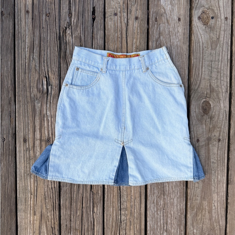 90s 2000s Vintage Squeeze Jeans Denim Mini Skirt